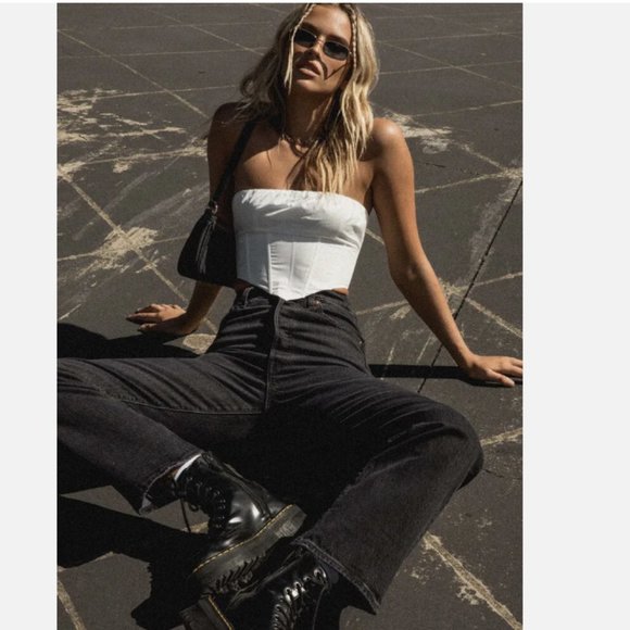 Levi's Ribcage Straight Ankle Jeans Feeling Cagey Black - Picture 1 of 10